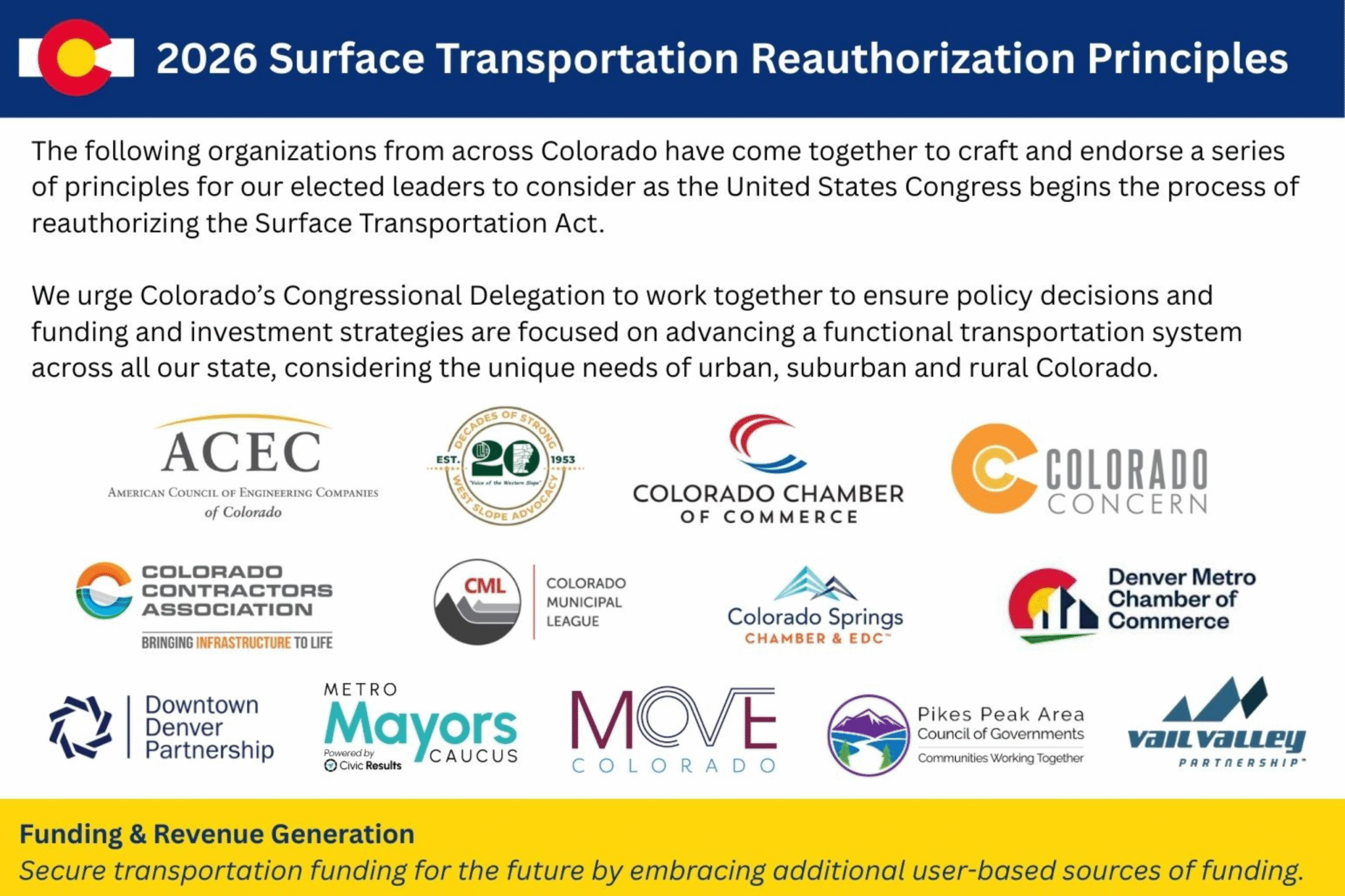 Moveco Rsa Surface Transportation Reauthorization Principles – Move Colorado